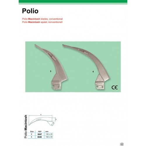 Polio Macintosh blades, conventional